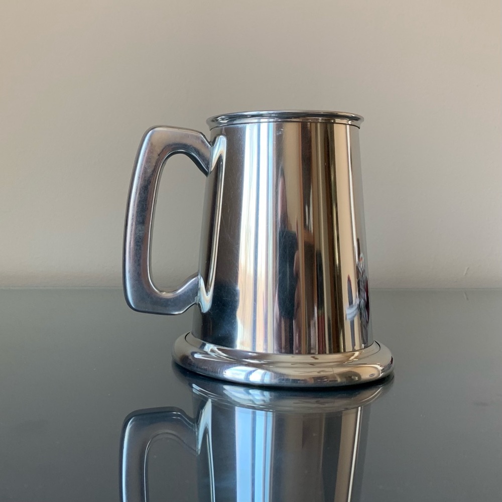 Vintage Raimond Viners English Pewter Glass Bottom Tankard or Stein